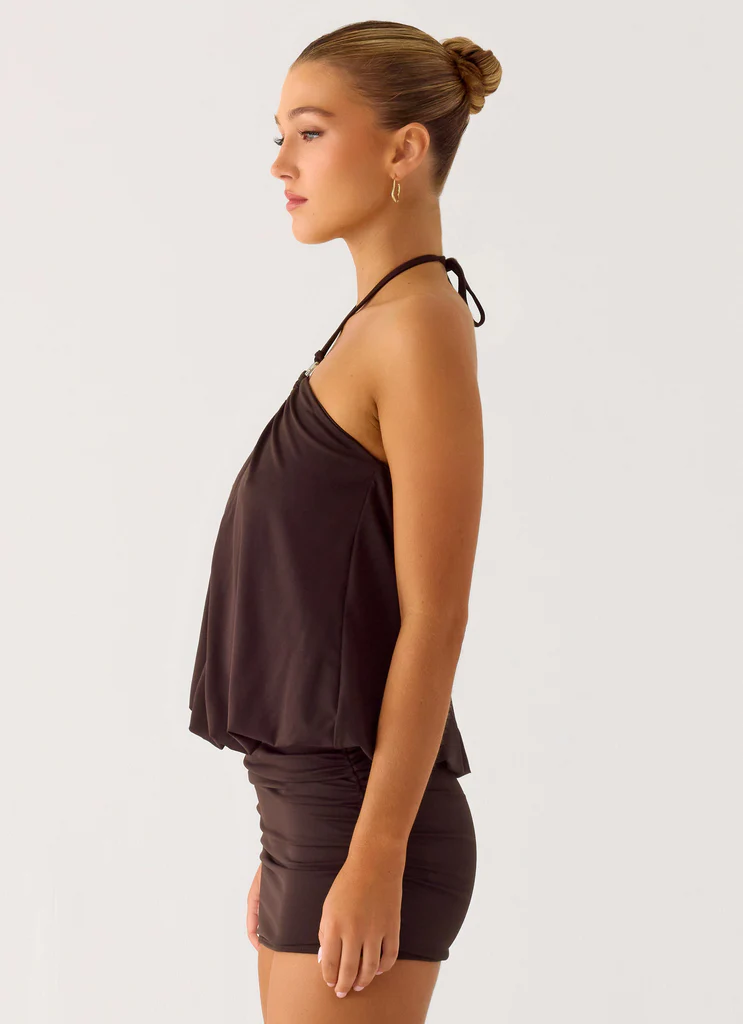 Vestito Midi a Spalline Jisoo - Cioccolato Fresco