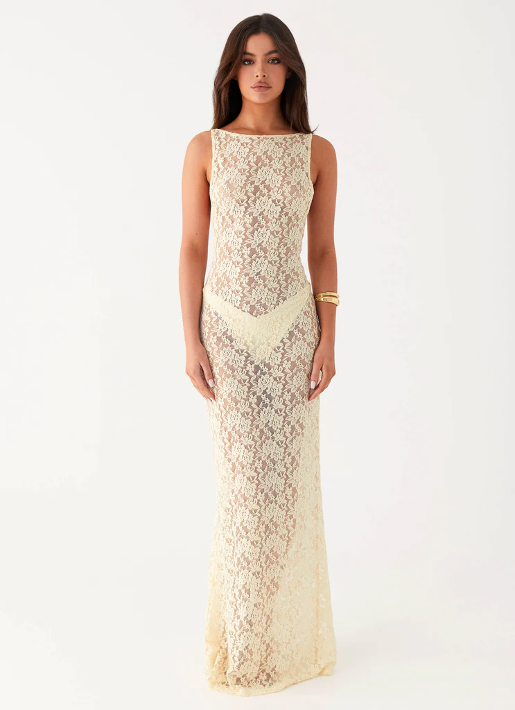 Promised Land Lace Maxi Dress – Avorio Promised Land Lace Maxi Dress - Avorio