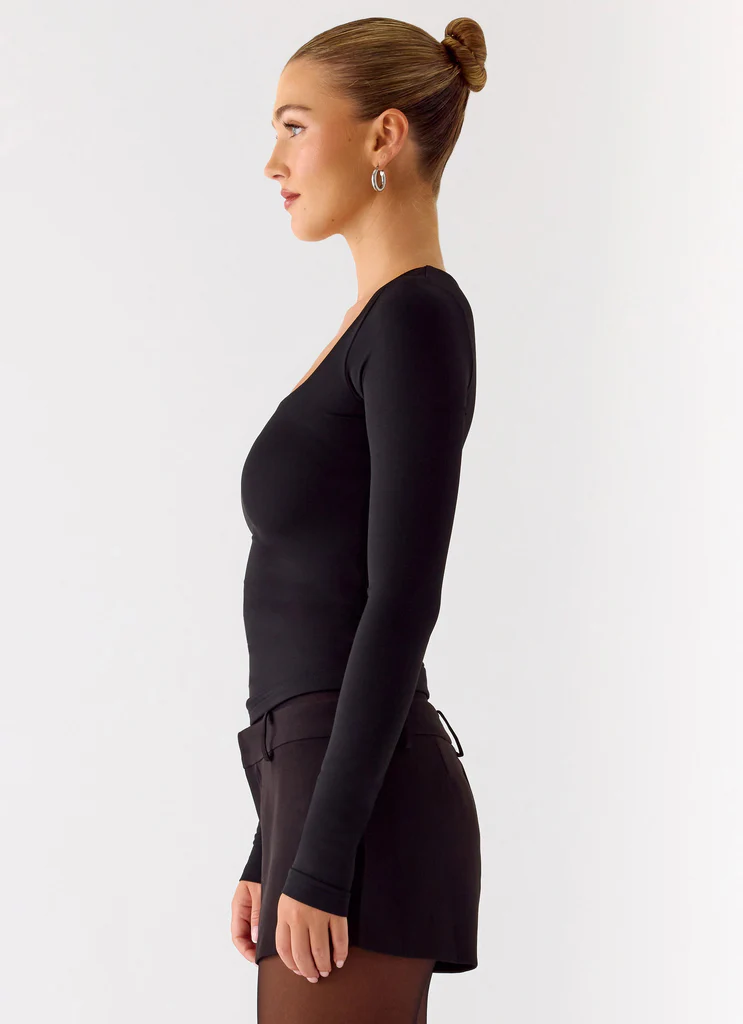 Top a Maniche Lunghe Kiely - Nero
