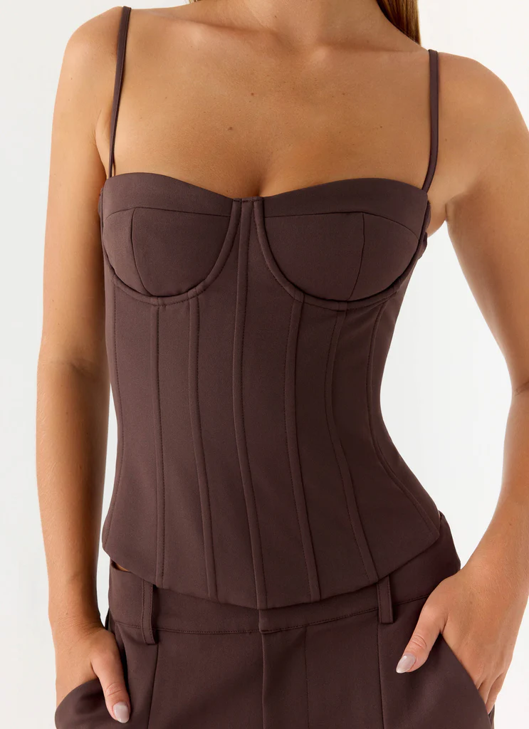 Ania Corset Top - Cioccolato