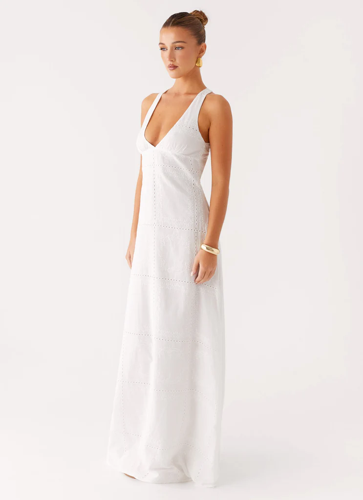 Abito Maxi a Spalline Kiana - Bianco