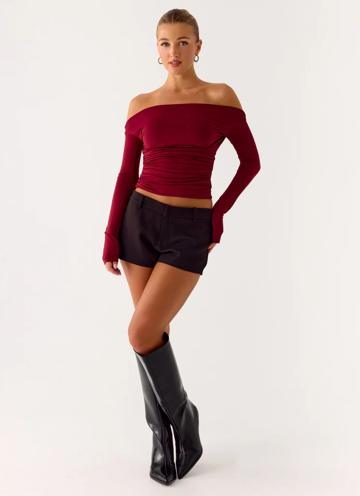 Top a Maniche Lunghe Reva - Marrone
