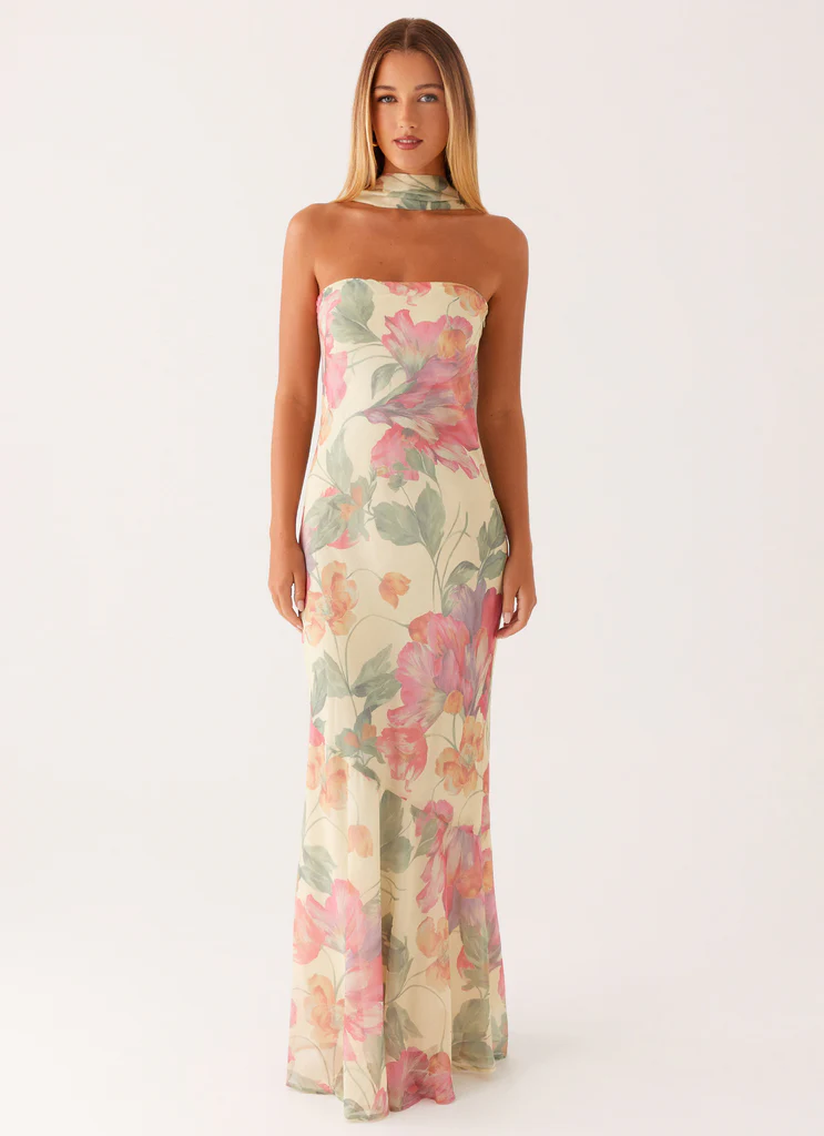 Abito Maxi Under The Pagoda – Peonia Gialla Abito Maxi Under The Pagoda - Peonia Gialla
