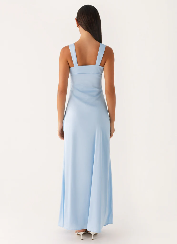 Abito Maxi in Seta Odette - Blu