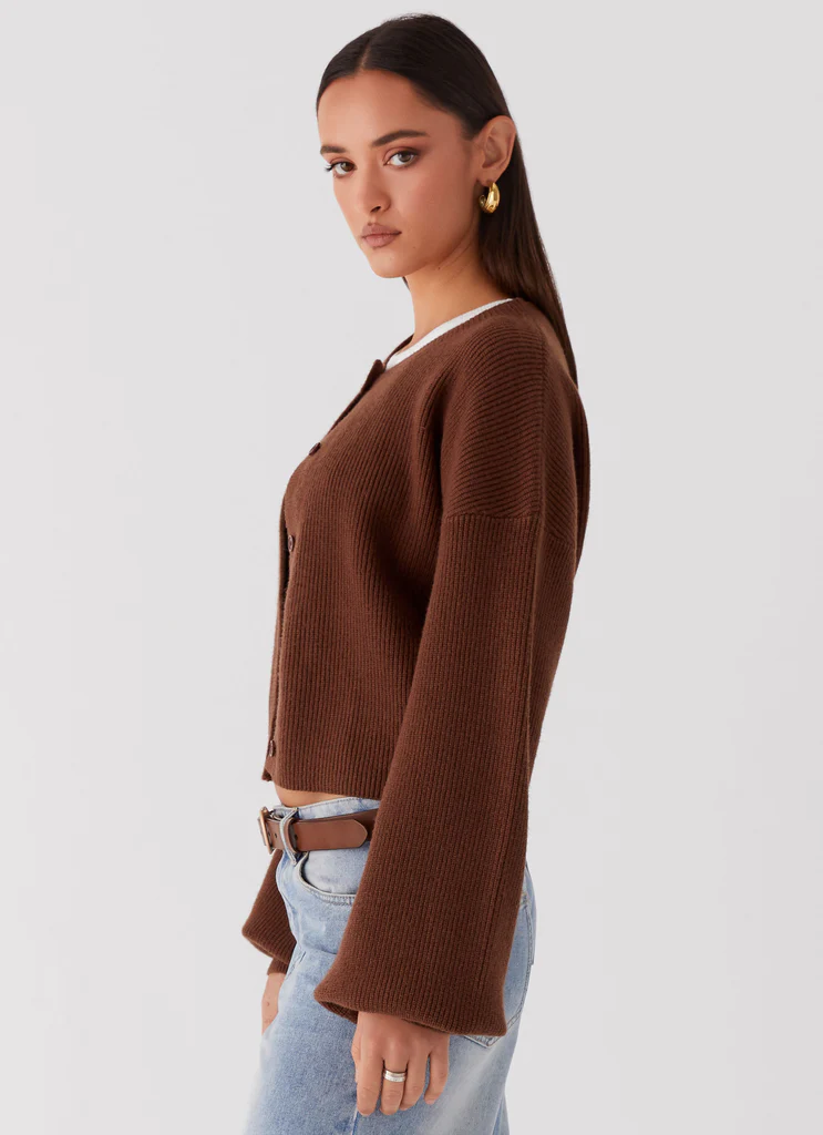 Cardigan Daphne in Maglia - Cioccolato