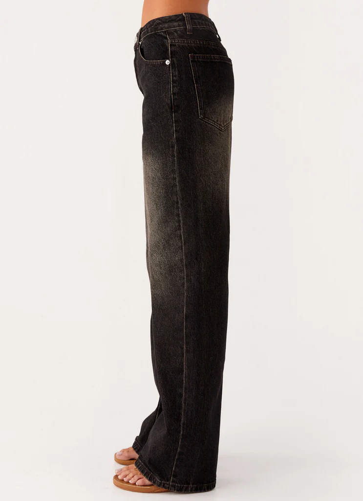 Jeans in Denim a Gamba Dritta Back Again - Carbone Acido
