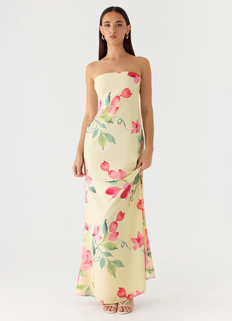Abito Maxi Senza Spalline Bronte - Lemon Soleil
