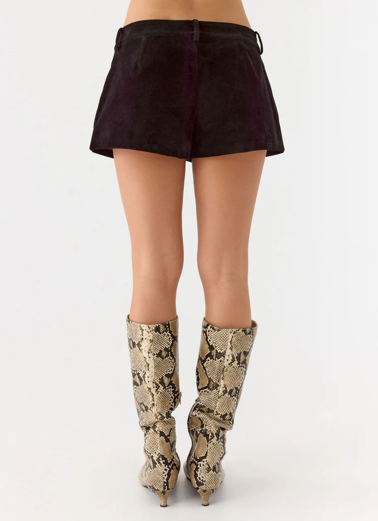 Shorts in Sueda Jeremy Faux - Nero