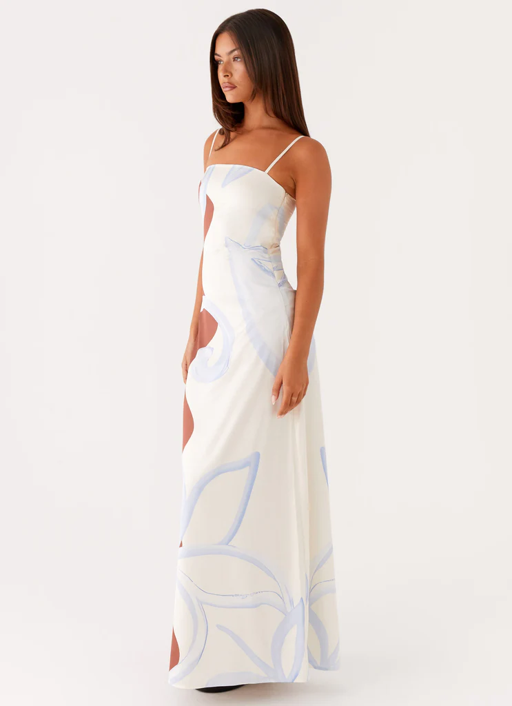 Aster Bloom Maxi Dress - Stampato Wave Bloom