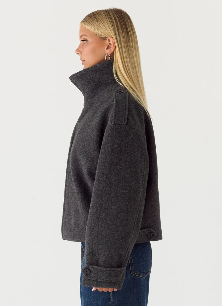 Giubbotto Bomber in Lana Finta Kaiden - Grigio