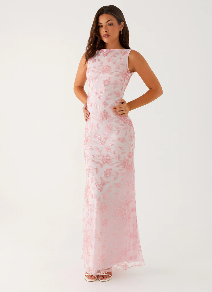 Moorey High Neck Maxi Dress – Rosa Moorey High Neck Maxi Dress - Rosa