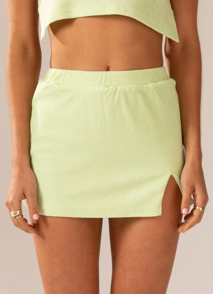 Mini gonna in terry Changing Seasons - Verde lime