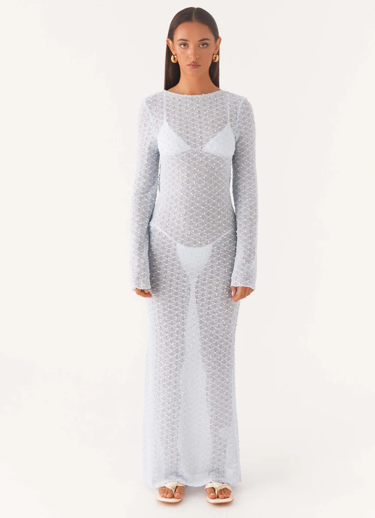 Abito Maxi A Maglia Flirtatello - Blu