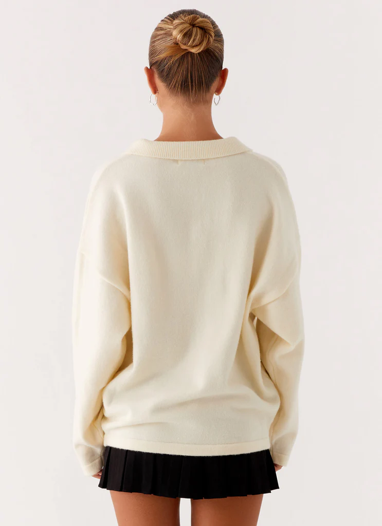 Pullover Dorian con bottoni – Avorio Pullover Dorian con bottoni - Avorio