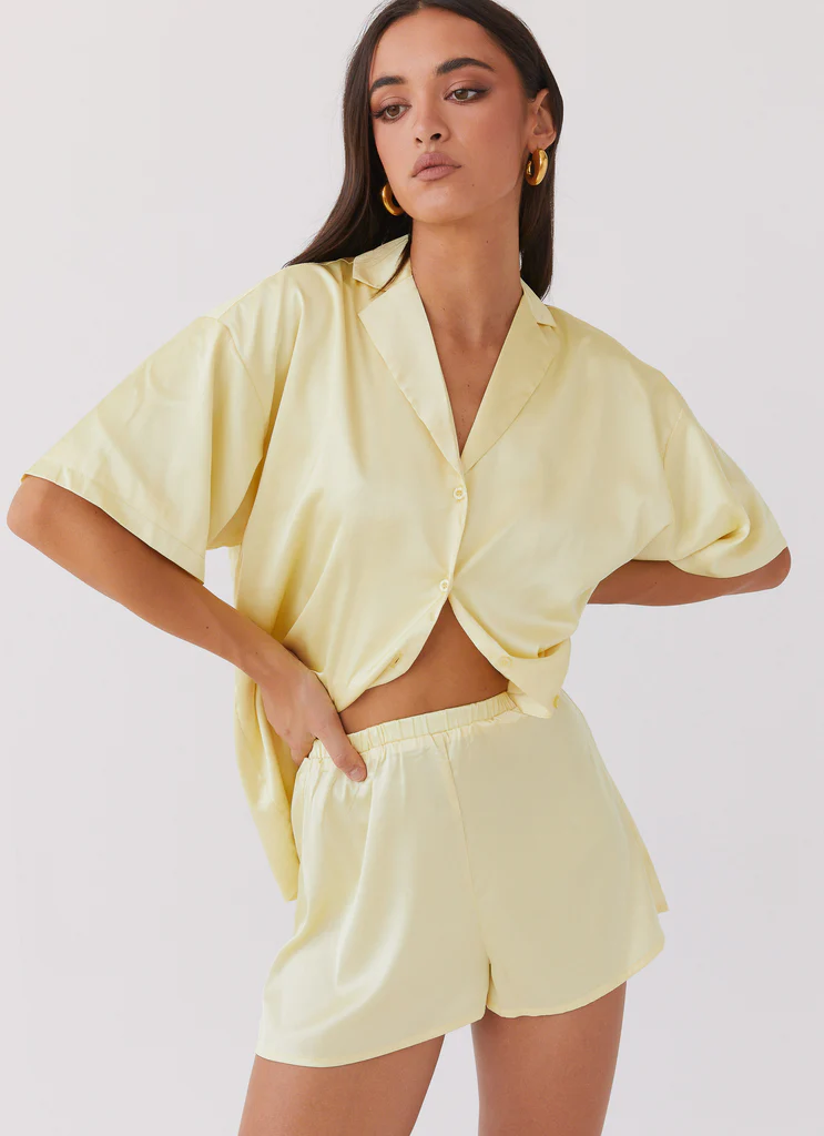 Shorts in Seta Julia - Limone