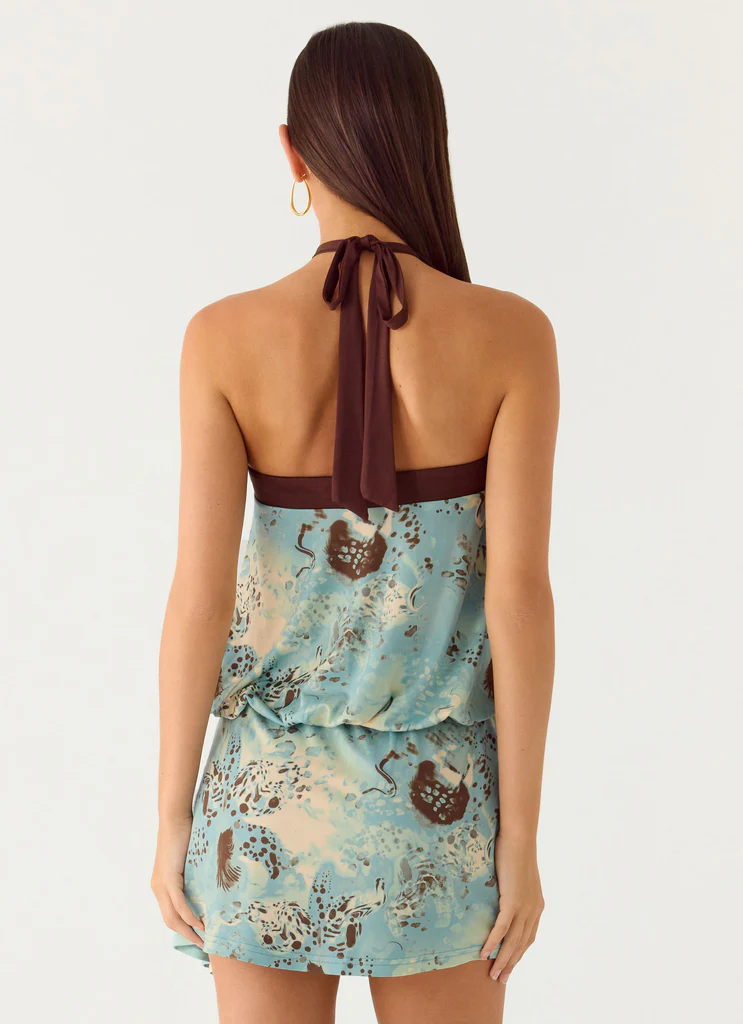 Switch Up Halter Mini Dress – Aqua Blur Switch Up Halter Mini Dress - Aqua Blur