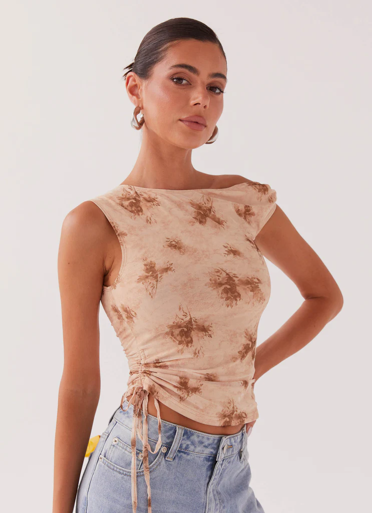 Top a Spalla Svasata Til Sunrise – Taupe Smoke Top a Spalla Svasata Til Sunrise - Taupe Smoke