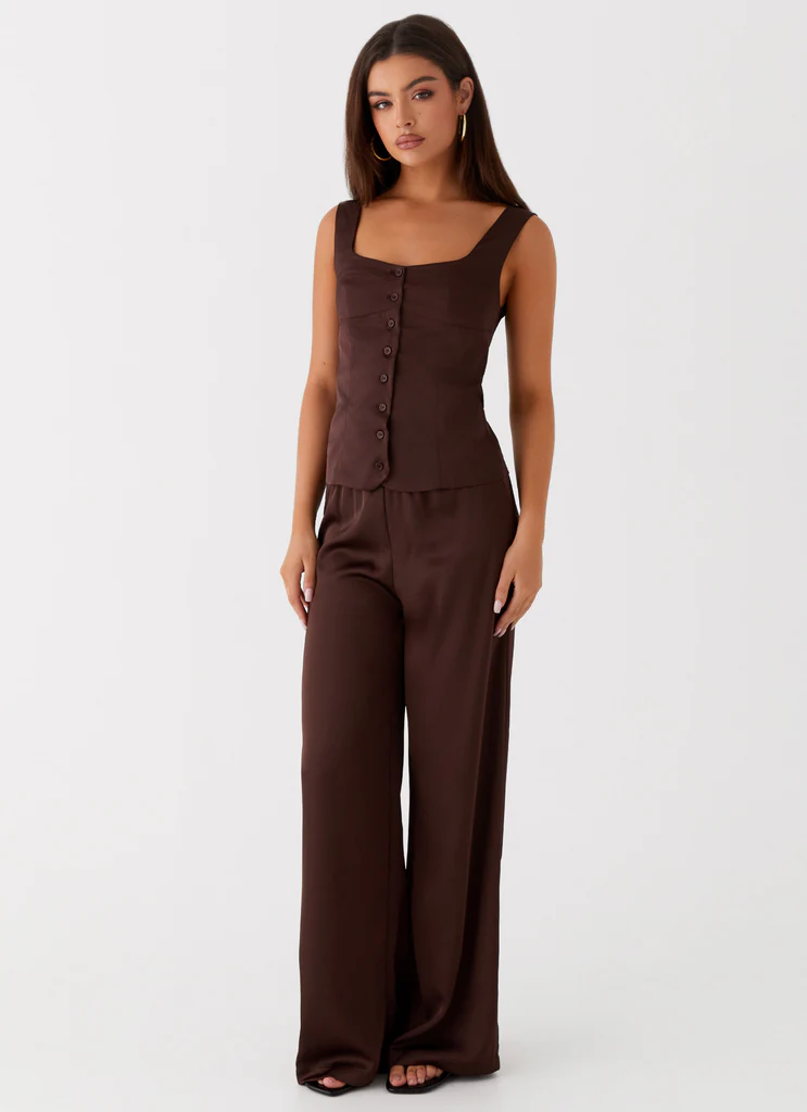 Top Bustier con Pannelli Golden Skies - Cioccolato