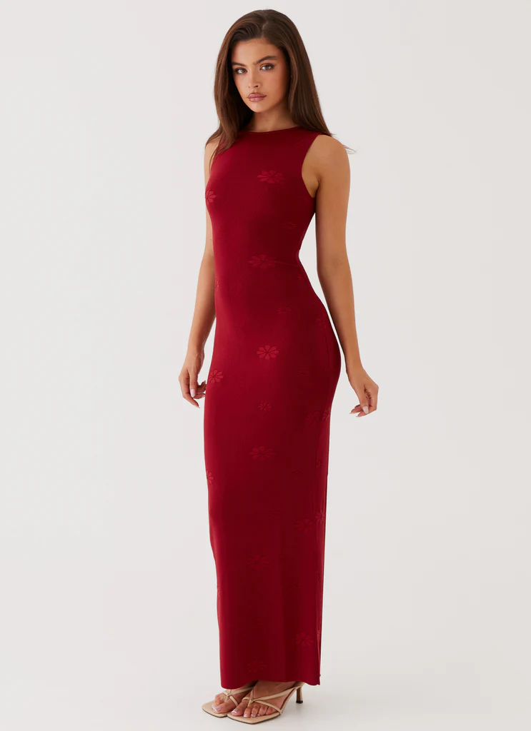 Abito Maxi in Maglia Holly – Rosso Abito Maxi in Maglia Holly - Rosso