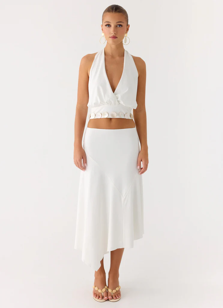 Top con bottoni Ignite It - Bianco