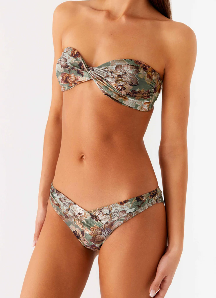 Top per Bikini Banda Delta - Fioritura Vintage