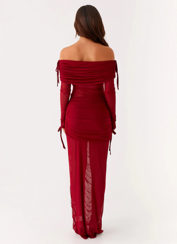 Abito Maxi in Rete Teala - Rosso