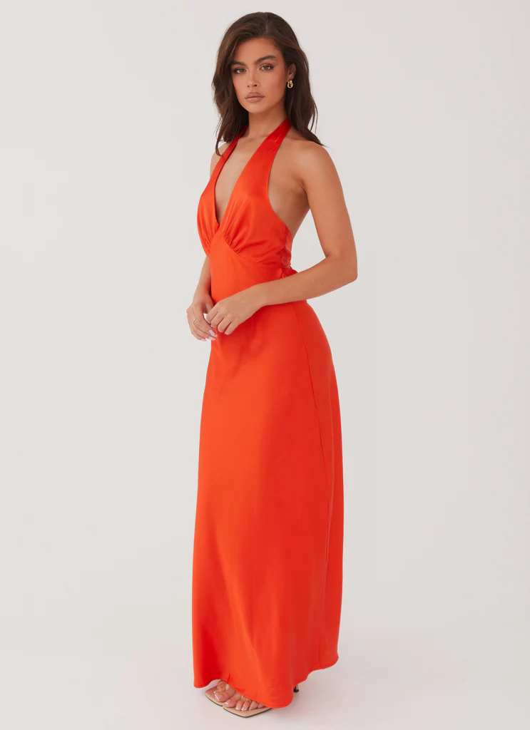 Abito Maxi in Seta con Cuore Pesante - Tramonto