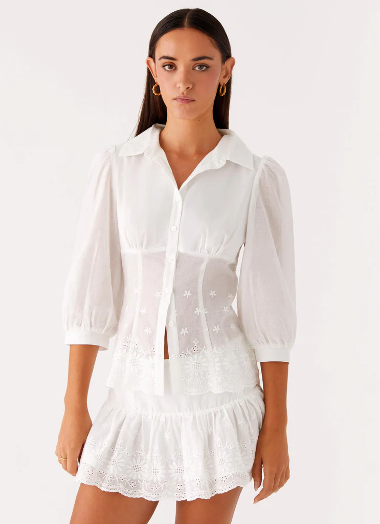 Top Broderie Frida - Bianco