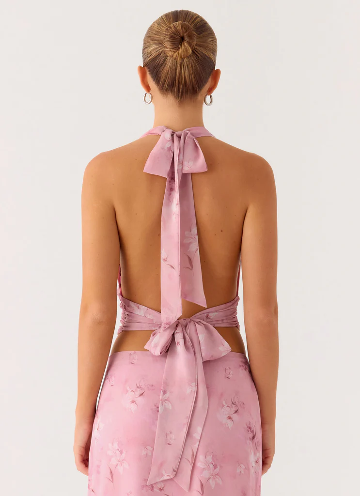 Top Soren con cinturino - Fiori anni '70