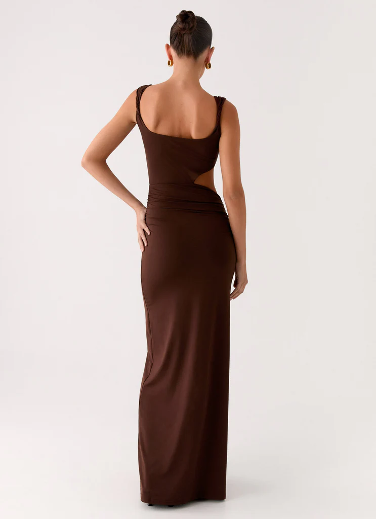 Abito Maxi con Tagliature Balvin - Cioccolato Fresco