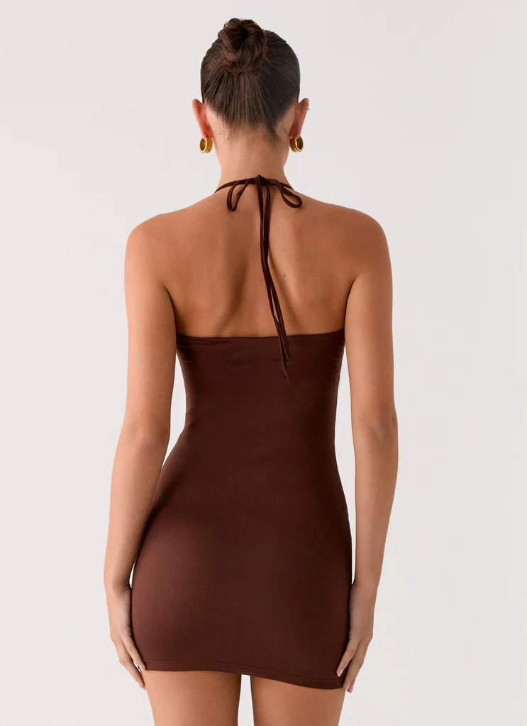Palm Beach Mini Dress - Cioccolato