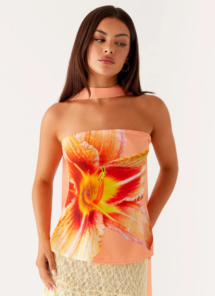 Top Sciarpa Blaise - Fiori Arancione