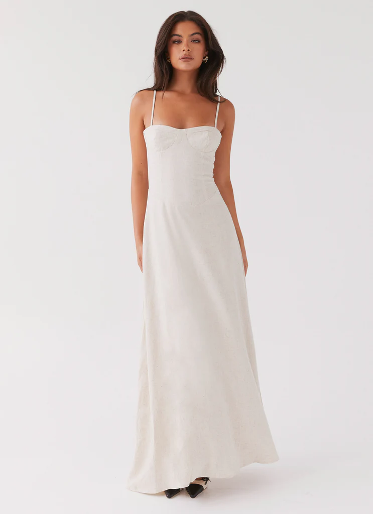 Abito Maxi in Lino Angelina - Avena