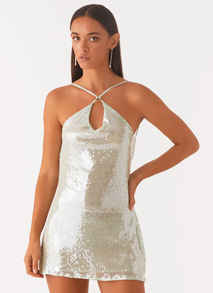 Vestito Mini a Spalle Scoperte Radiant Energy - Mint