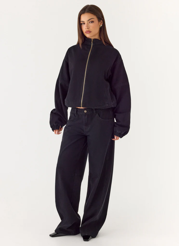 Jeans in Denim Waylon a Vita Bassa - Nero