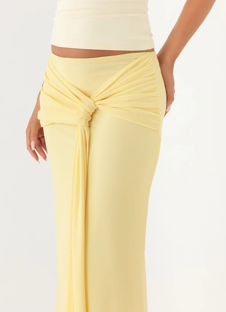 In Destiny Wrap Maxi Skirt - Giallo