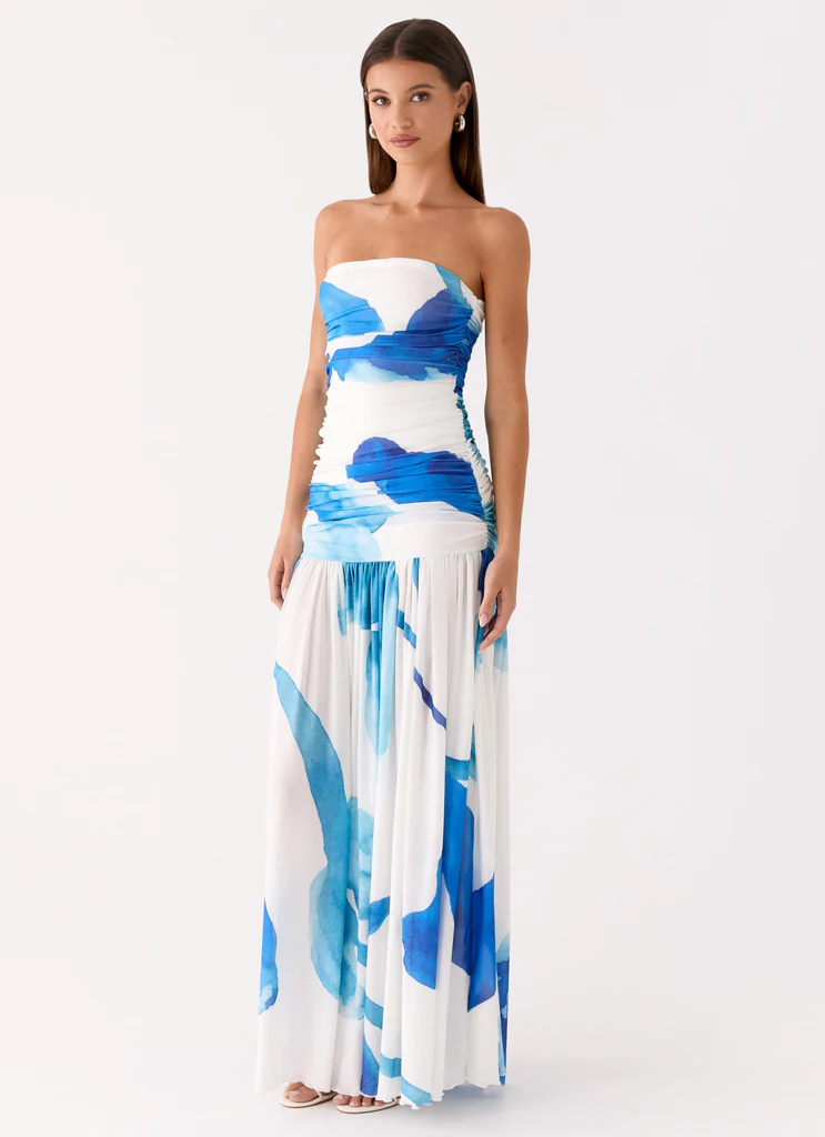 Abito Maxi Laidee - Cerulean Bloom