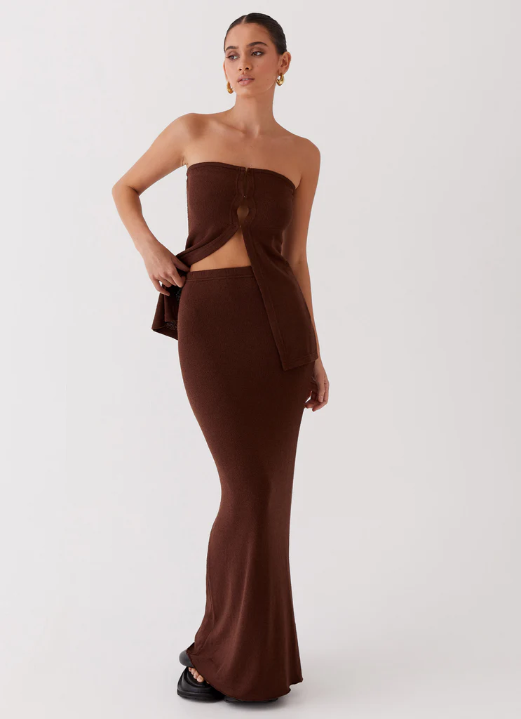 Minigonna A Maglia Delicate Lady - Cioccolato