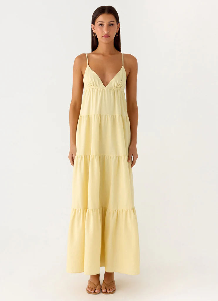 Lotty Linen Maxi Dress - Giallo