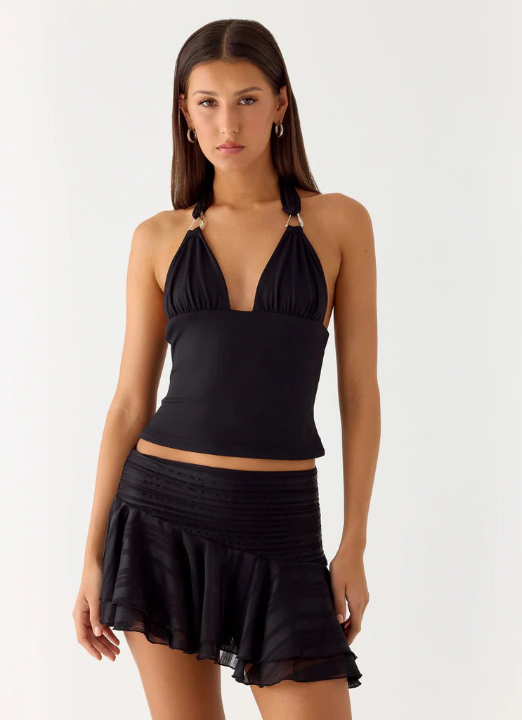 Minigonna in chiffon Willow - Nero