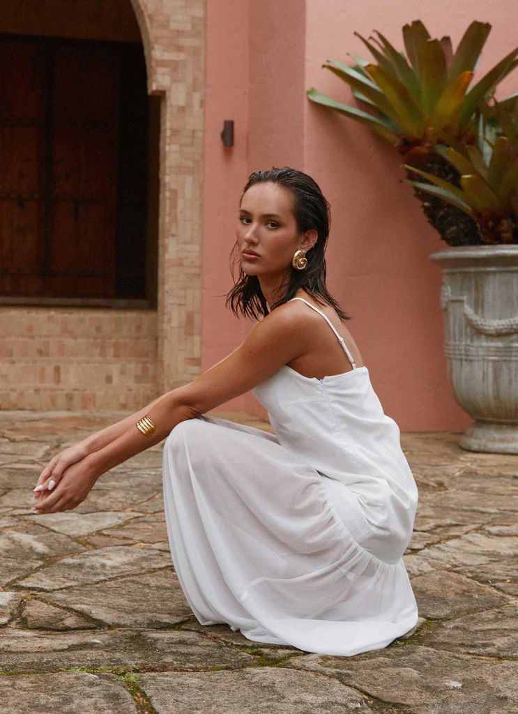 Abito Maxi in Lino Heavenly - Bianco