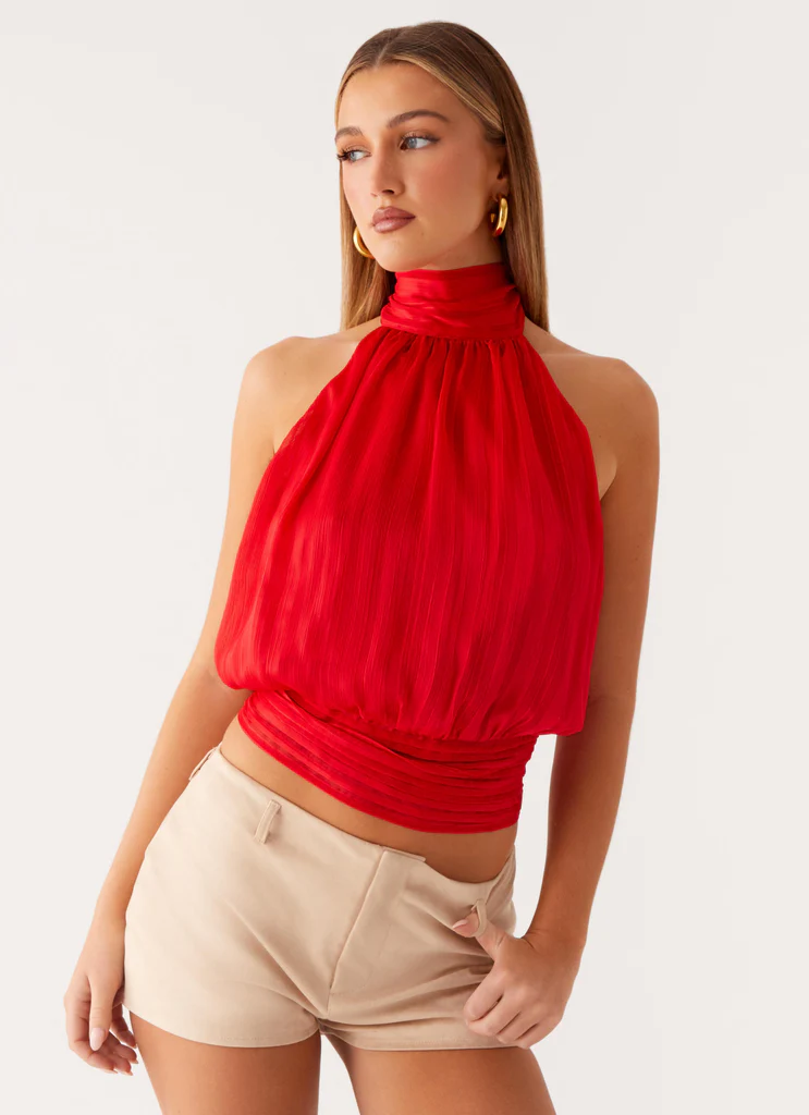 Top in Chiffon di Salice - Rosso
