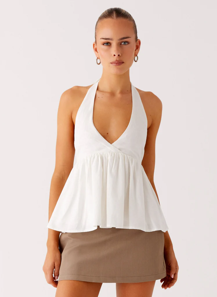 Top a Spalline in Cotone Sigala - Bianco