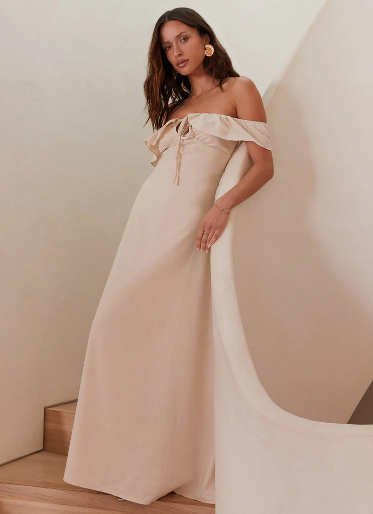 Amarosa Abito Maxi in Lino - Naturale