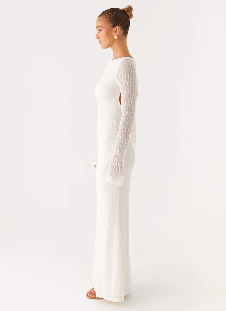 Abito Maxi con Maniche Lunghe Ethereal - Avorio