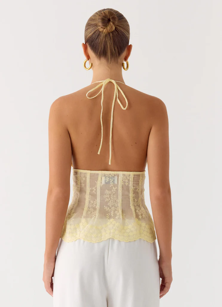 Top a spalline Non Stop – Giallo Burro Top a spalline Non Stop - Giallo Burro