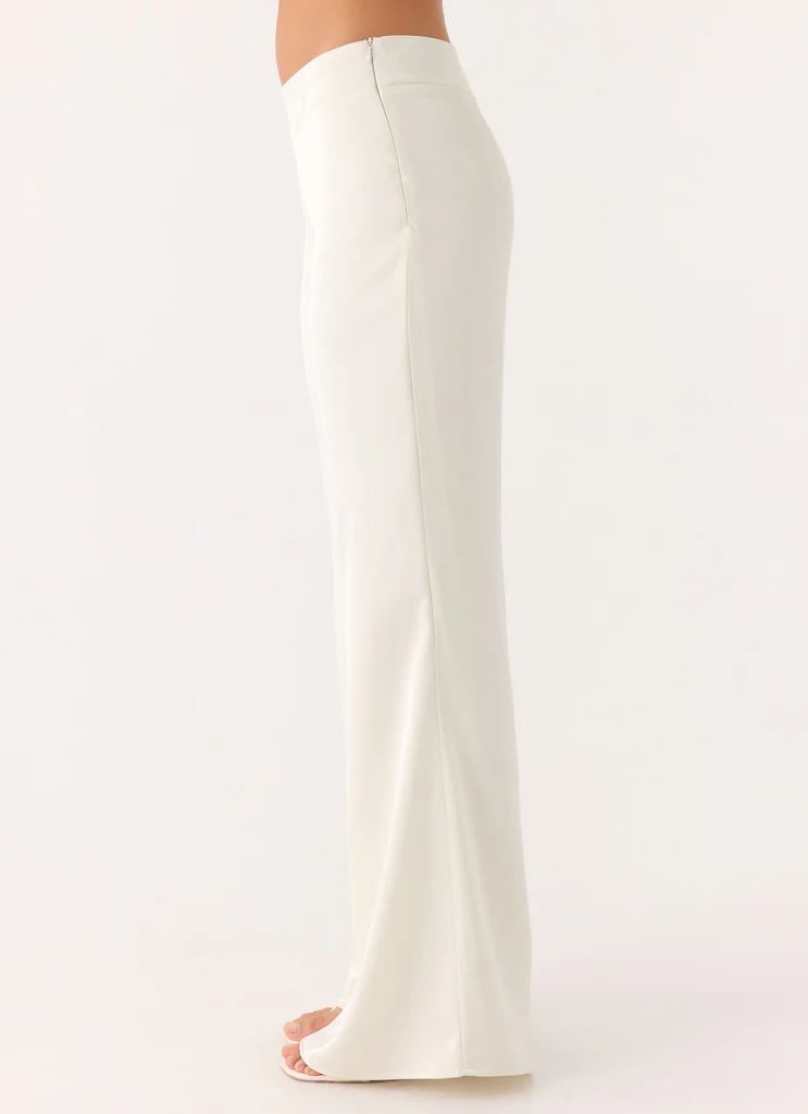 Pantaloni Elmah a Vita Bassa - Bianco