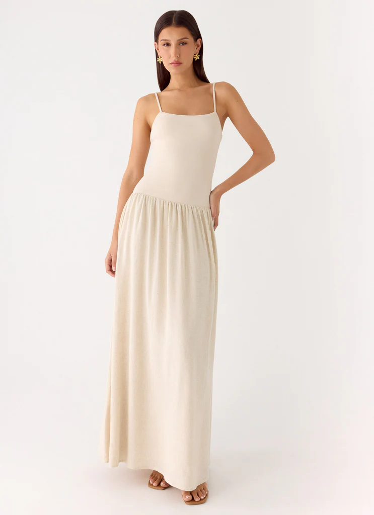Abito Maxi in Lino Ali - Avena