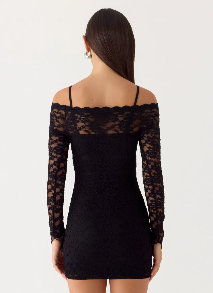 Vestito Mini in Pizzo Just This Once - Nero