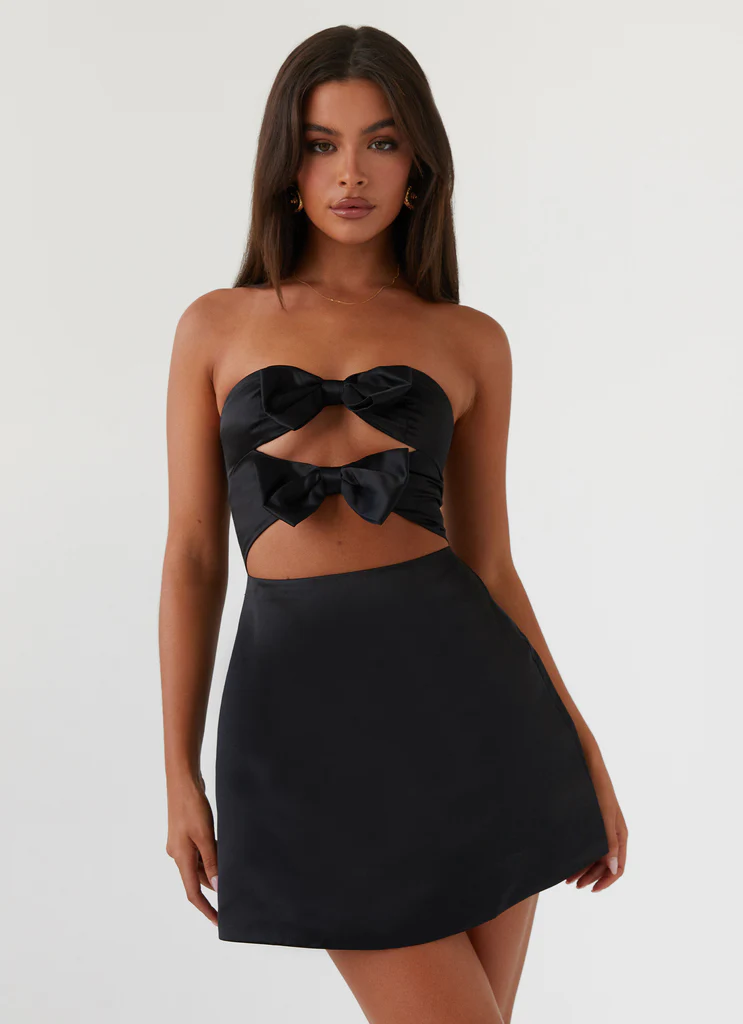 Mini Vestito con Fiocco Girl Crush - Nero